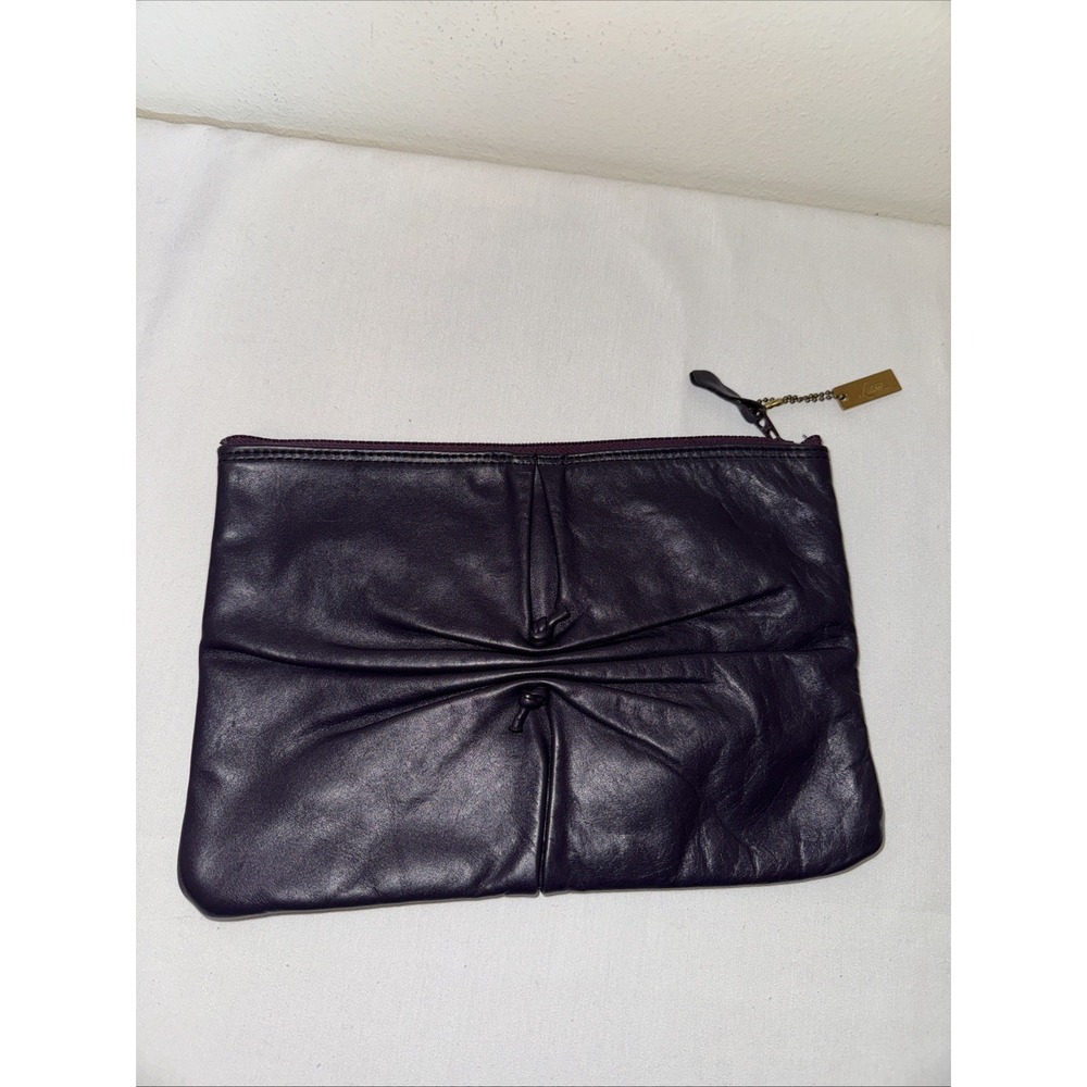 Letisse Purple Plum Leather Clutch Vintage Summer Fall Buttery Beautiful Purse